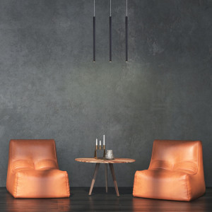 Lampa wisząca Lungo 3 linia czarna 3xG9