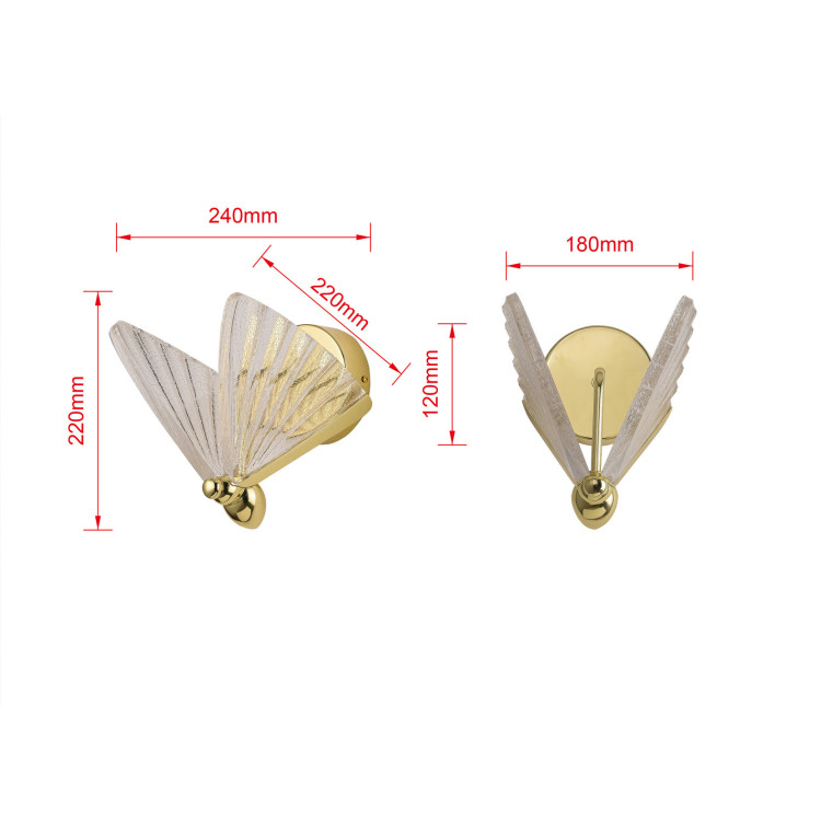 Kinkiet Mariposa złoty LED CCT - 5449