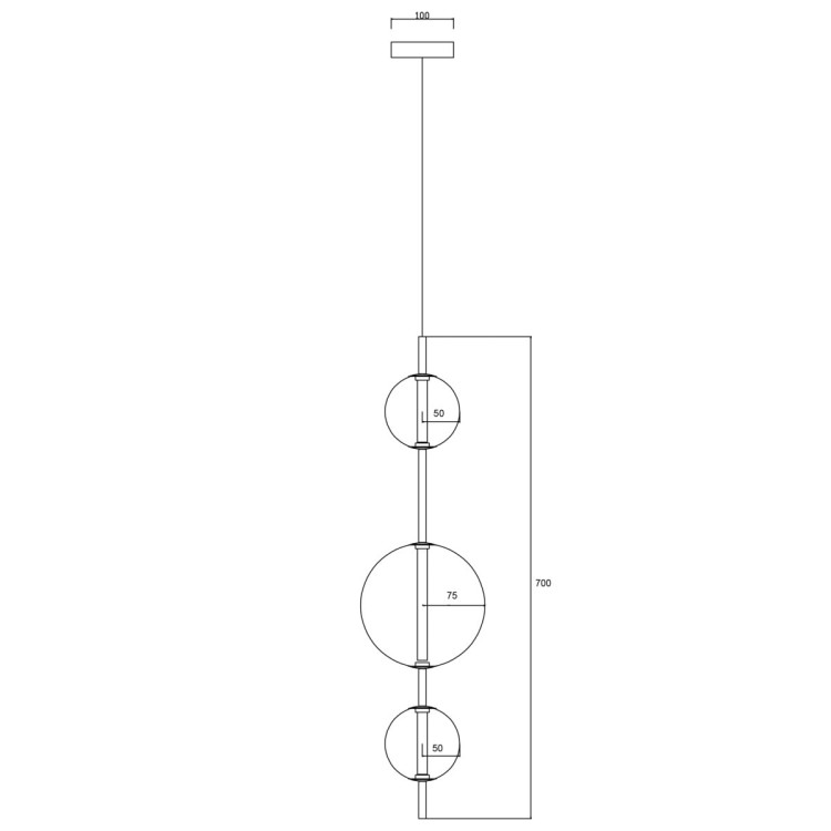 Lampa wisząca pionowa Dorado złota LED CCT - 5539