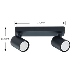 Spot Snow 2 czarny 2xGU10