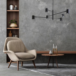 Lampa wisząca Snow 6 czarna 6xGU10