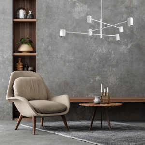 Lampa wisząca Snow 6 biała 6xGU10