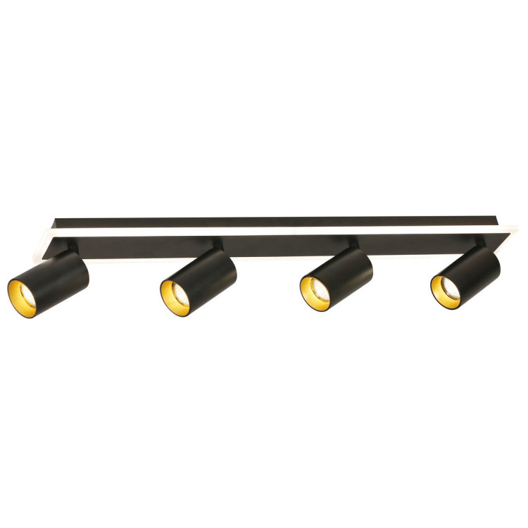 Zestaw reflektorów plafon Parma czarny 4xGU10 plus LED - 6102
