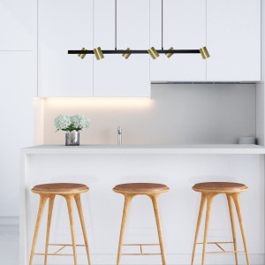 Lampa wisząca Snow 6 złoto - czarna 6xGU10