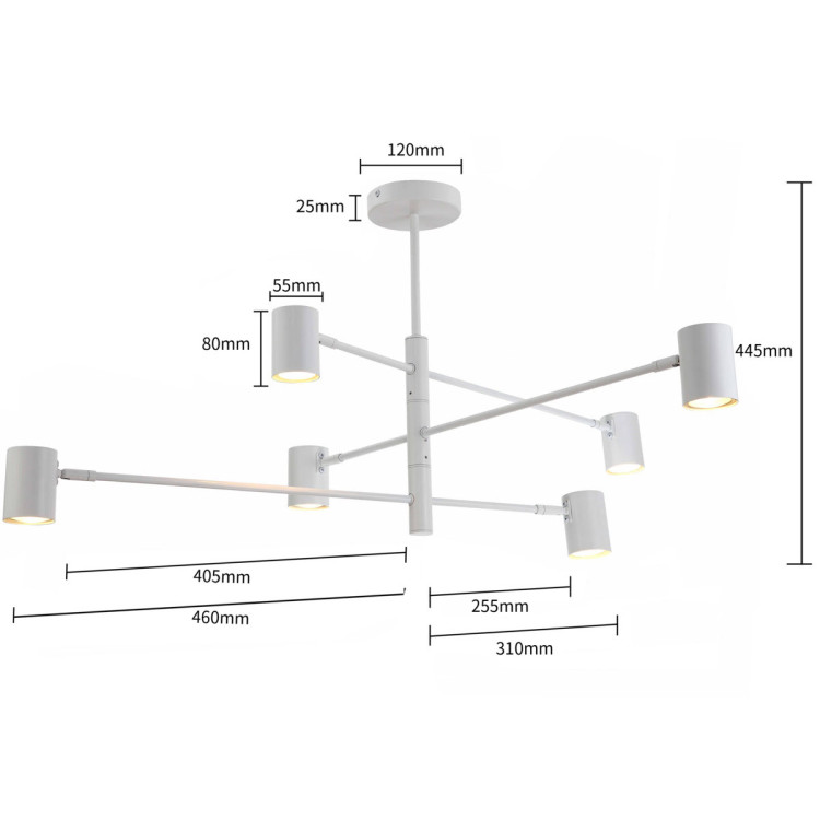 Lampa wisząca Snow 6 biała 6xGU10 - 6210