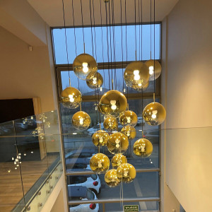 Lampa wisząca Palla złota 1xE14