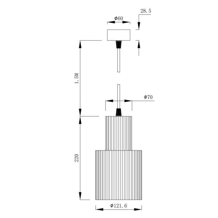 Lampa wisząca Tokio czarna 1xE27 - 6334
