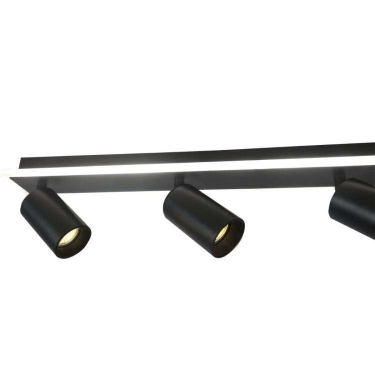 Zestaw reflektorów plafon Parma czarny 4xGU10 plus LED - 6376
