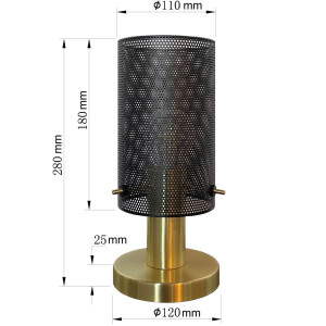 Lampa biurkowa Tirana czarna 1xE27