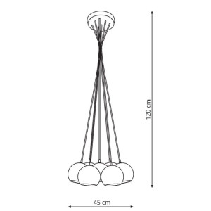 Lampa wisząca Punto grafitowa 7xE14