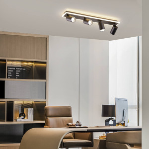 Zestaw reflektorów plafon Parma czarny 4xGU10 plus LED