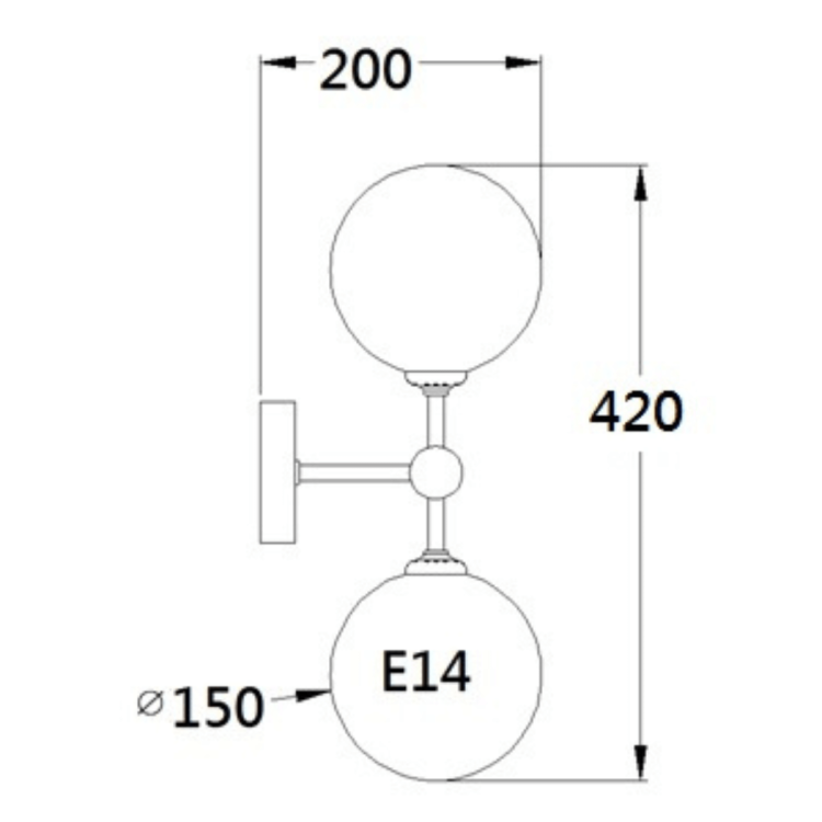 Kinkiet Dorado złoty 2xE14 - 6646