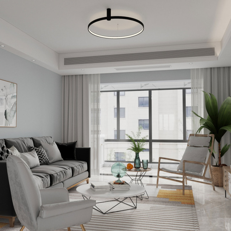 Ring plafon S czarny 3000K - 6672