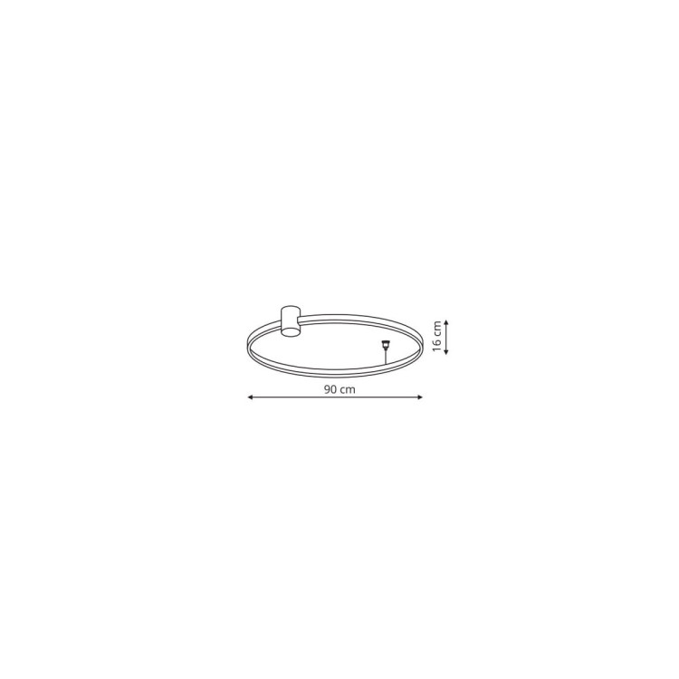 Ring plafon L czarny 3000K - 6687