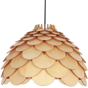 Lampa wisząca Burgo duża drewniana 1xE27