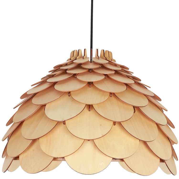 Lampa wisząca Burgo duża drewniana 1xE27 - 6766