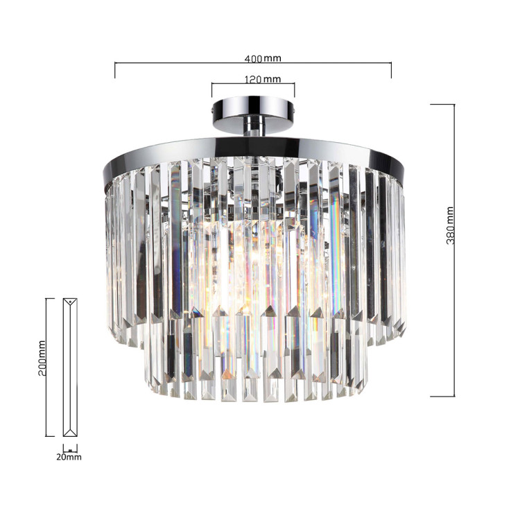Plafon Vetro 4 srebrny 4xE14 - 6835