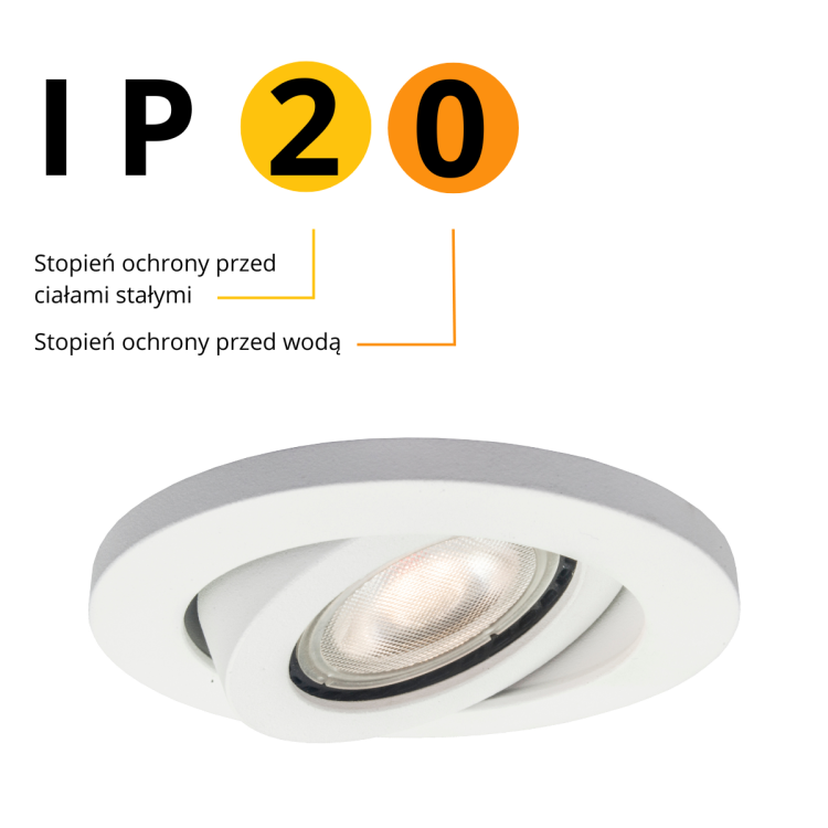 Ruchome oczko podtynkowe Lagos białe IP20 1xGU10 - 6974