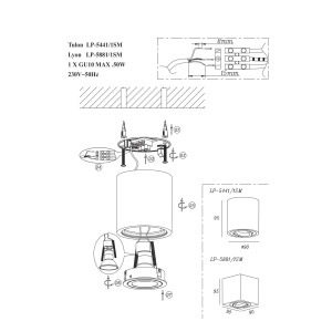 Oprawa natynkowa Lyon czarna 1xGU10