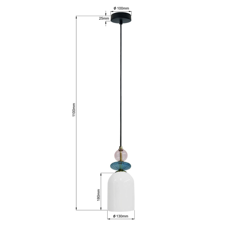 Lampa wisząca Tropea biała 1xE27 - 6984