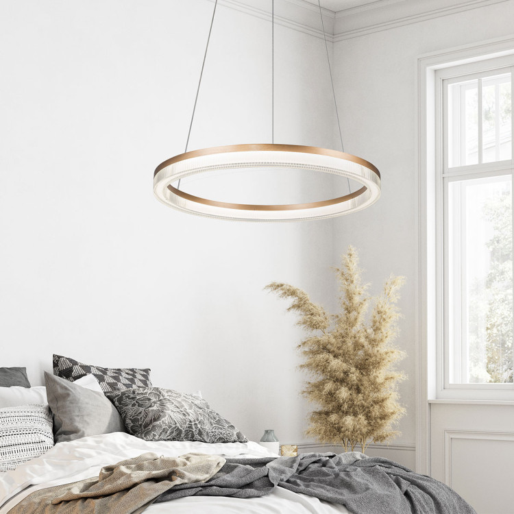 Lampa wisząca Midway Cristal Triangle złoto - transparentna LED CCT - 7008