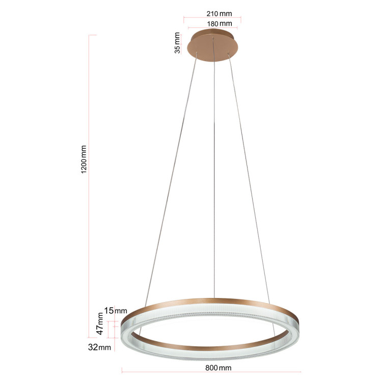 Lampa wisząca Midway Cristal Triangle złoto - transparentna LED CCT - 7010