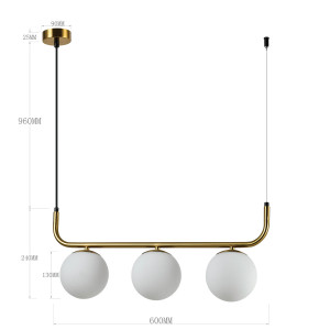 Lampa wisząca Alisa złota 3xE14