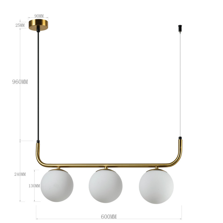 Lampa wisząca Alisa złota 3xE14 - 7033