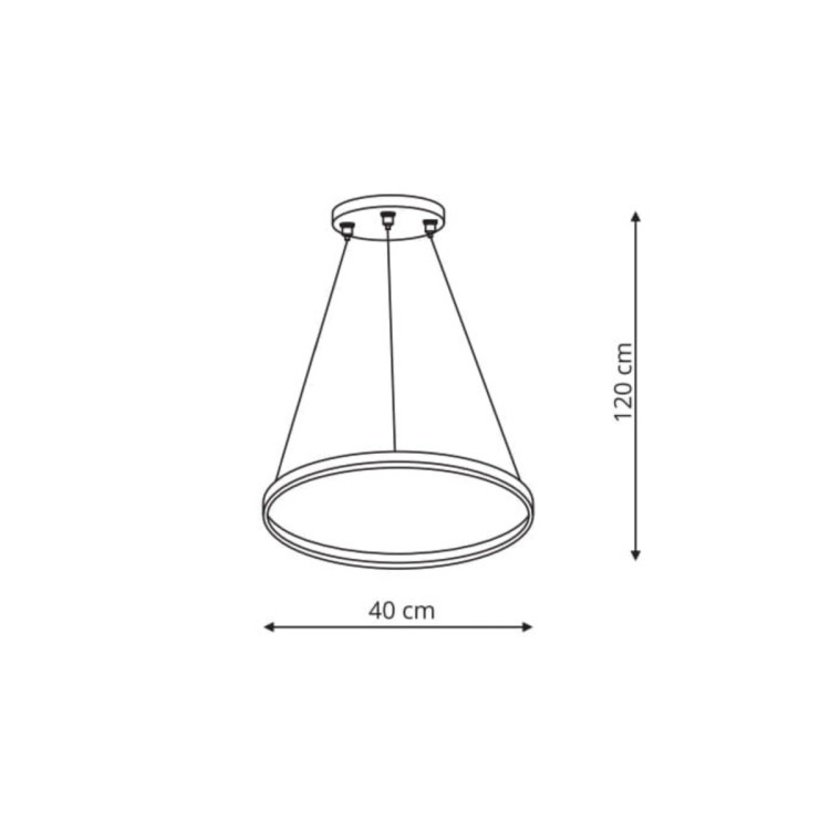 Lampa wisząca Ring 40 cm czarna LED CCT - 7114