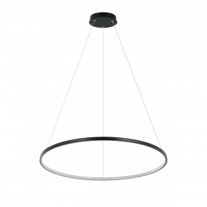 Lampa wisząca Ring 66 cm czarna LED CCT