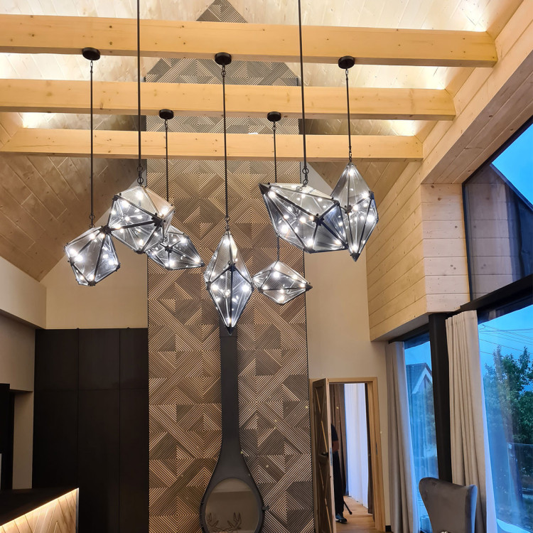 Lampa wisząca Konstelacja pozioma dymna czarna 7xG9 - 7176
