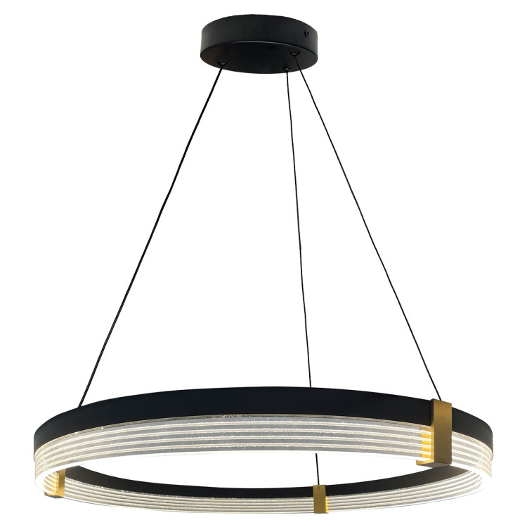Lampa wisząca Plum Triangle 80 cm czarno-transparentna LED CCT - 7275
