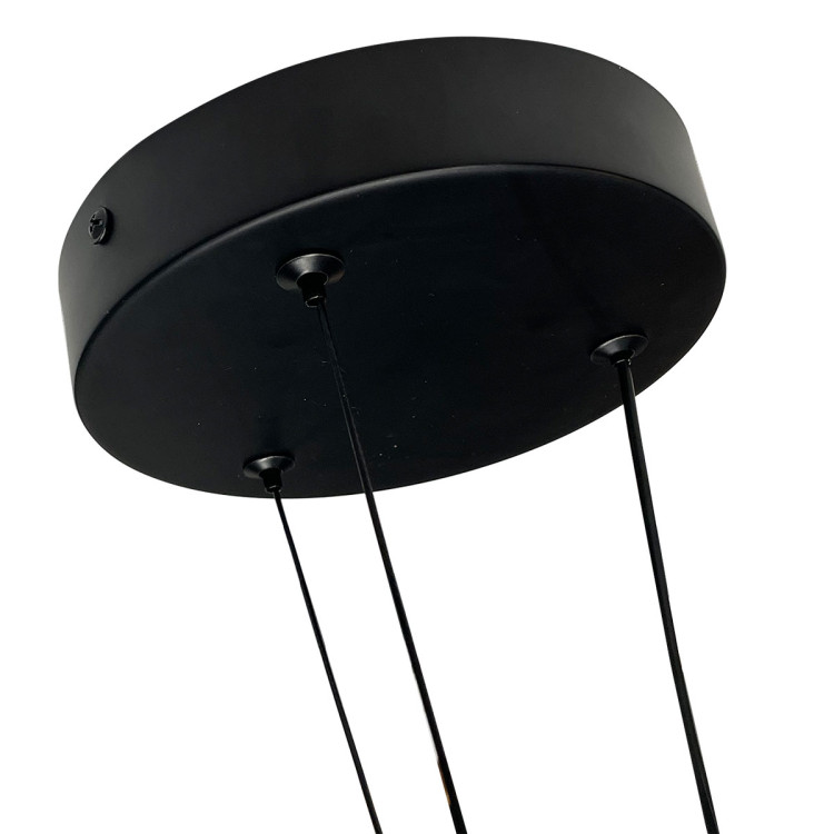 Lampa wisząca Plum Triangle 80 cm czarno-transparentna LED CCT - 7280