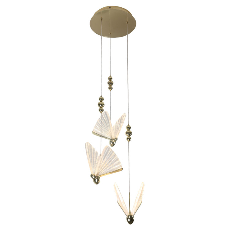 Lampa wisząca Mariposa 3 złota LED CCT - 7297