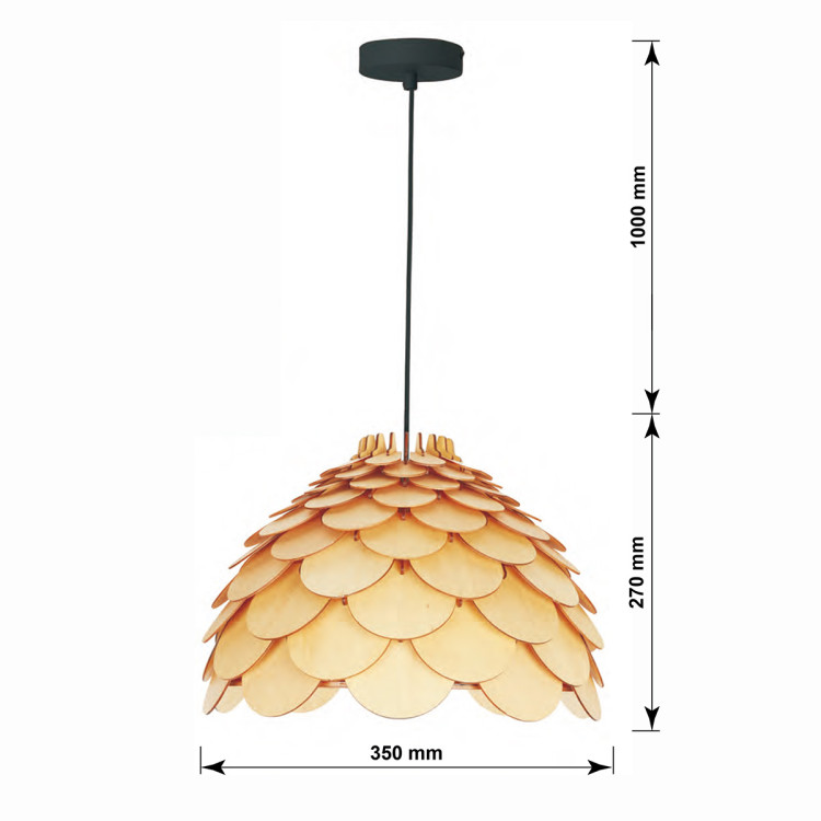Lampa wiszaca Burgo mała drewniana 1xE27 - 7403