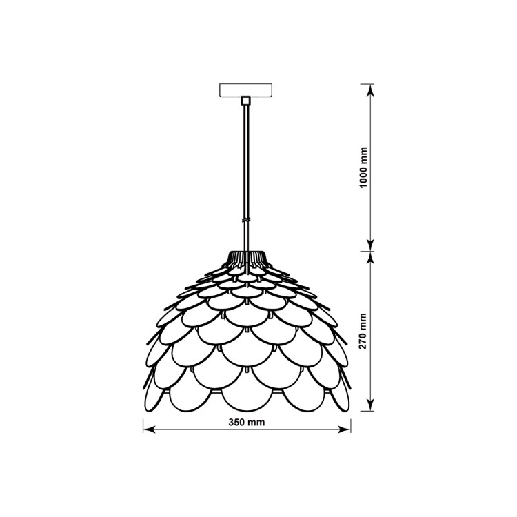 Lampa wiszaca Burgo mała drewniana 1xE27 - 7404