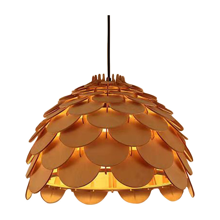 Lampa wisząca Burgo duża drewniana 1xE27 - 7405