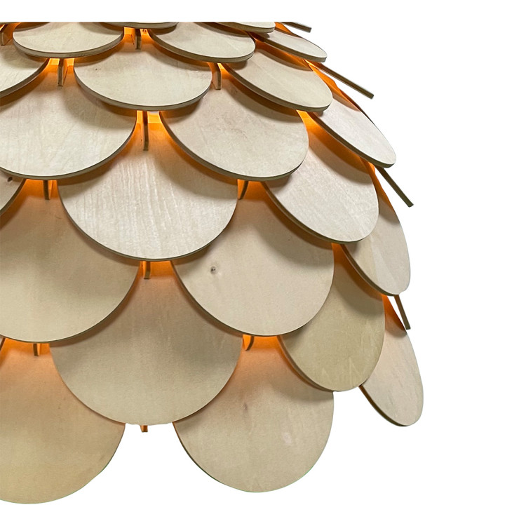 Lampa wisząca Burgo duża drewniana 1xE27 - 7406