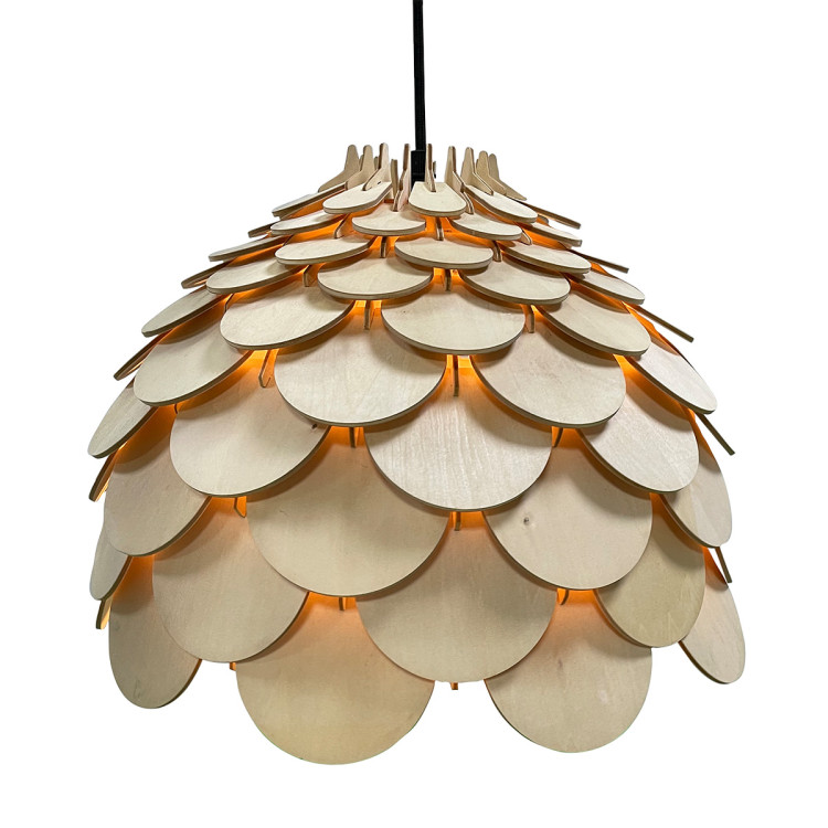 Lampa wisząca Burgo duża drewniana 1xE27 - 7407