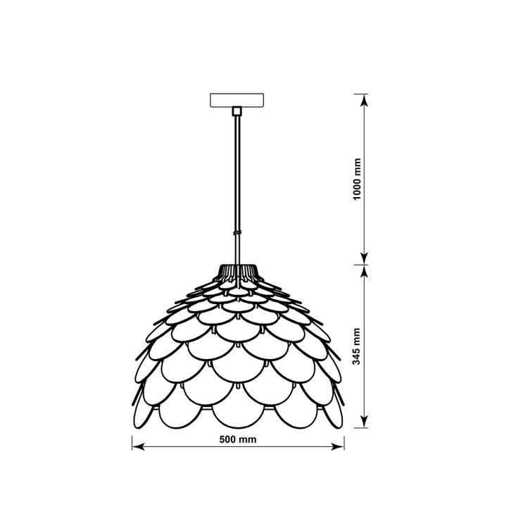Lampa wisząca Burgo duża drewniana 1xE27 - 7409