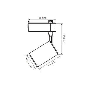 Reflektor do szynoprzewodu Leon 1F biały LED 3000K Reflektor do szynoprzewodu Leon 1F biały LED 3000K