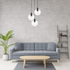 Lampa wisząca Puerto czarna 3xE27