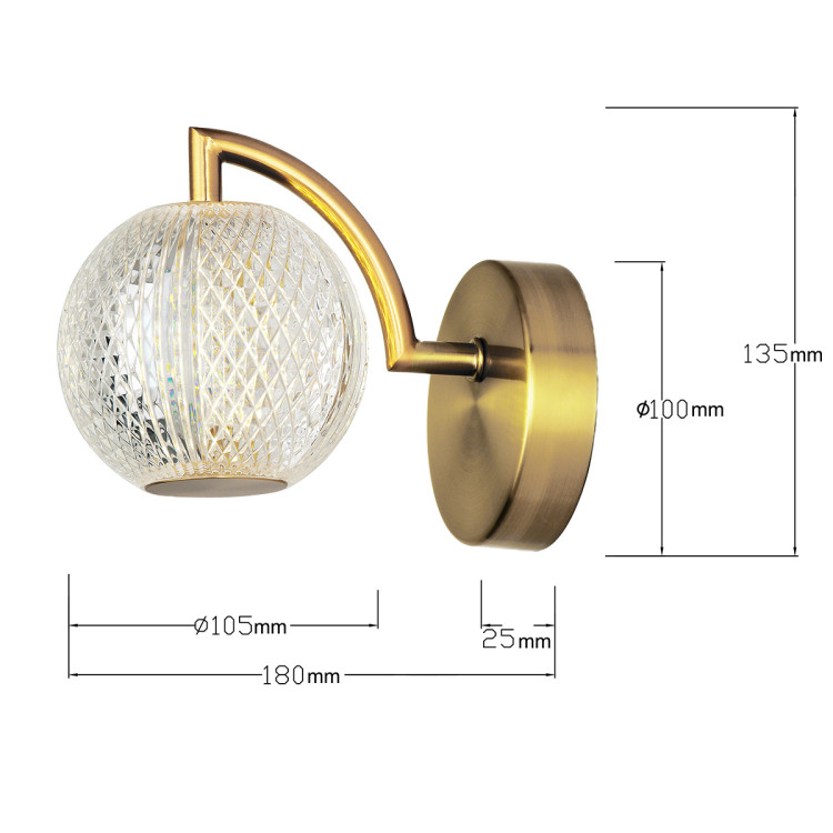 Diamond kinkiet złoty - 7525