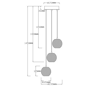 Diamond 3 wisząca złota