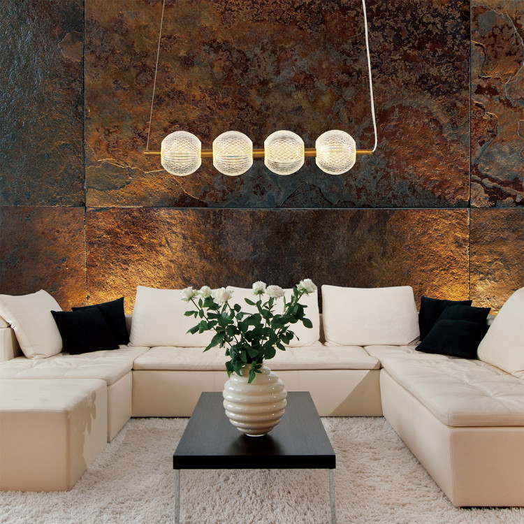 Diamond 4 linia wisząca złota - 7561