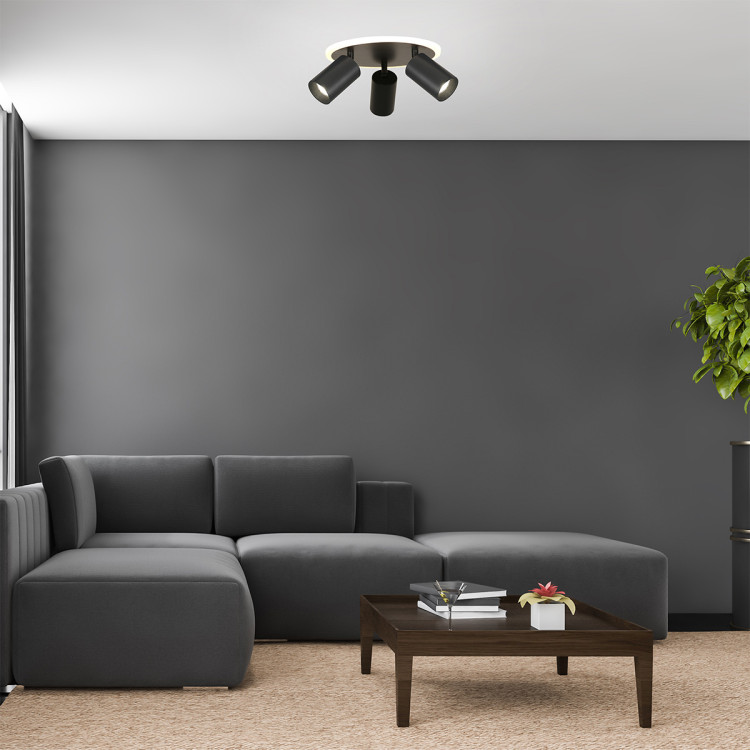 Plafon Parma 3 okrągły czarny 3xGU10 LED CCT - 7592