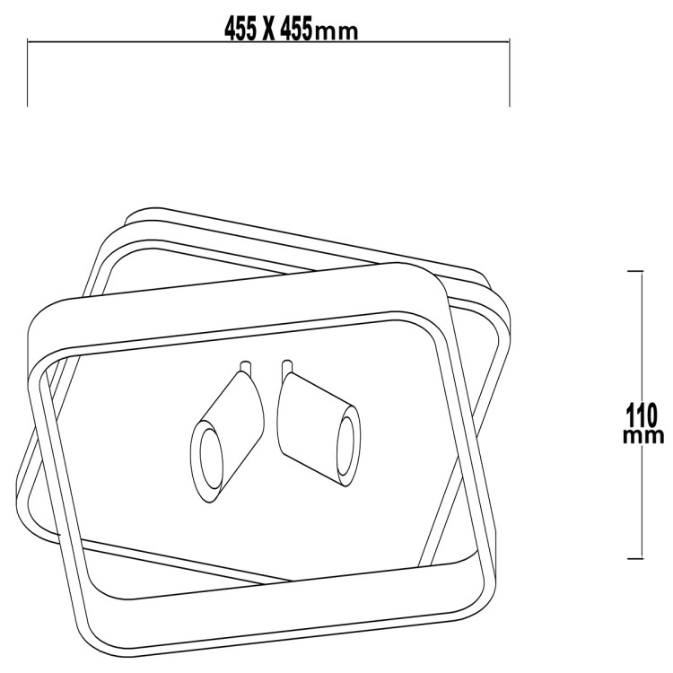 Plafon Parma 2 kwadratowy biały 2xGU10 LED CCT - 7625