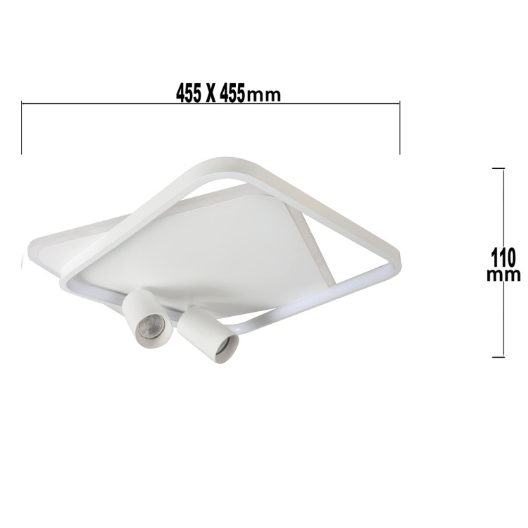 Plafon Parma 2 kwadratowy biały 2xGU10 LED CCT - 7626