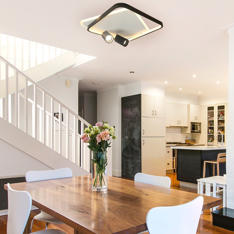 Plafon Parma 2 kwadratowy czarny 2xGU10 LED CCT - 7640