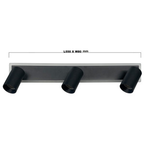 Spot Parma 3 czarny 3xGU10 LED CCT